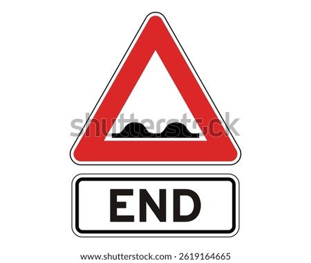 End of Uneven Road Zone, Road Hazard Termination Notice – High Quality Stock Image