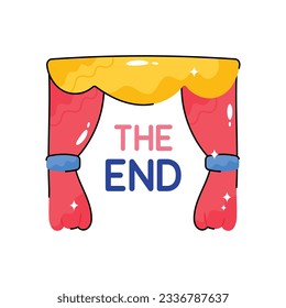 The end vector filled outline Sticker. EPS 10 file