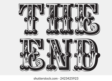 the end vector illustration for logo. stock image