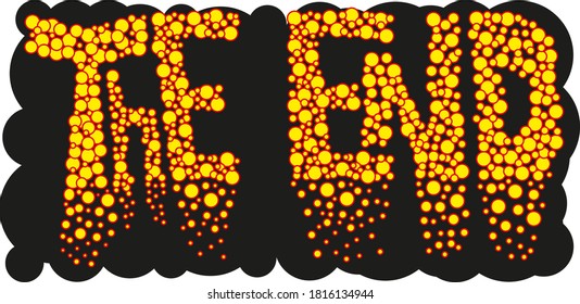 The end. vector lettering with unique bubble letters