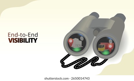end to end visibility concept. The ability to track all movements in the supply chain from start to finish. supply chain management illustration vector illustration