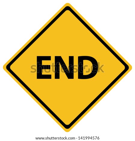 END Warning Sign Isolated On White Stock Vector (Royalty Free