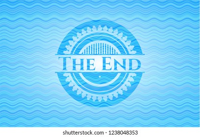 The End water wave emblem background.