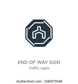 End of way sign icon vector. Trendy flat end of way sign icon from traffic signs collection isolated on white background. Vector illustration can be used for web and mobile graphic design, logo, eps10
