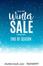 End of Winter Sale Background, Discount Coupon Template. Vector Illustration eps10