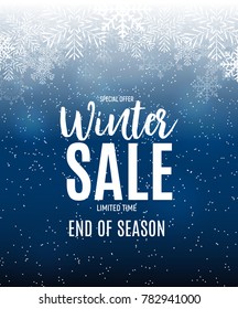 End of Winter Sale Background, Discount Coupon Template. Vector Illustration eps10