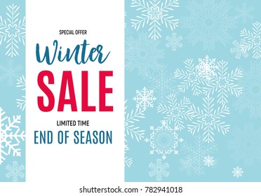 End of Winter Sale Background, Discount Coupon Template. Vector Illustration eps10