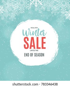 End of Winter Sale Background, Discount Coupon Template. Vector Illustration eps10