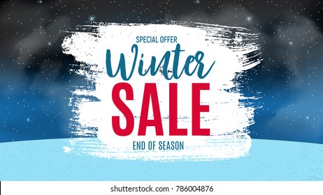 End of Winter Sale Background, Discount Coupon Template. Vector Illustration eps10