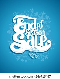 End Of Winter Season Sale Typographic Illustration. 