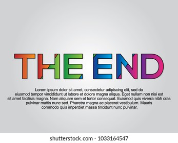 The end word creative design Concept . Modern Vector Illustration concept of word The end