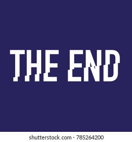 The end word with cut inclined in vector