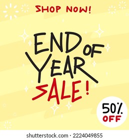 Cartel de fin de año. medios sociales. venta de banner. promoción de fin de año