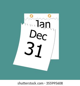 End of the year paper calendar-vector