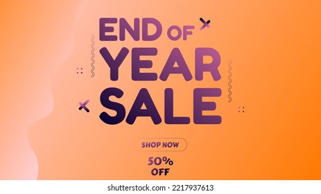 END YEAR SALE BANNER DESIGN.COLORFUL GRADIENT BACKGROUND VECTOR