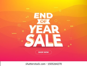 End Of Year Sale Banner. Sale Banner Template Design.