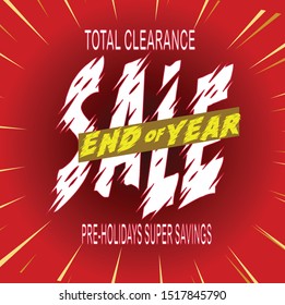 End of year sale banner. Sale banner template design.editable text