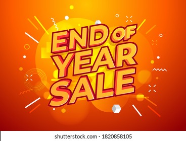 End of year sale banner. Sale banner template design.
