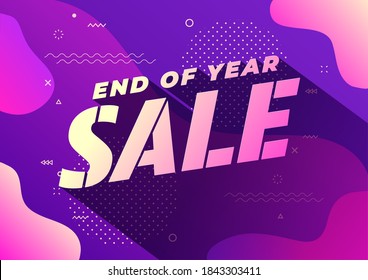 End of year sale banner. Sale banner template design.