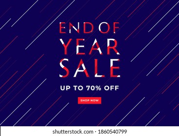 End of year sale banner. Sale banner template design.