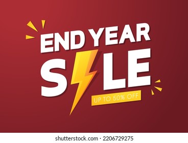 End of year sale banner. Sale banner template design. End of year sale poster design.
