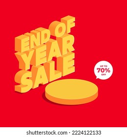 End of year sale banner. Sale banner template design. vector