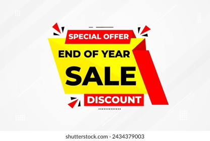 End Of Year sale banner template. stock clearance background. Year end banner template design for web or social media, Sale special offer. abstract vector design.