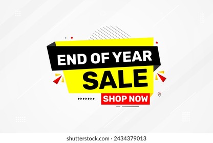 End Of Year sale banner template. stock clearance background. Year end banner template design for web or social media, Sale special offer. abstract vector design.