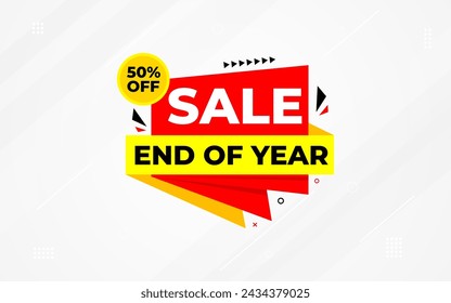 End Of Year sale banner template. stock clearance background. Year end banner template design for web or social media, Sale special offer. abstract vector design.