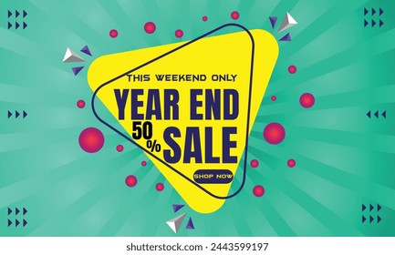 End of year sale banner template promotion design for business.