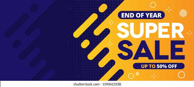 End of year sale banner vector illustration for media promotion