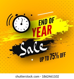 End of year sale banner. Vector illustration.