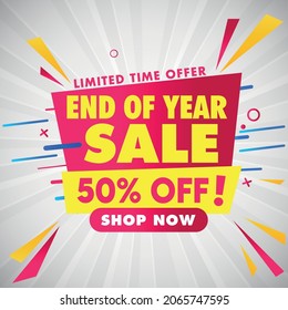 End of year sale banner, Vector artwork, Sale banner