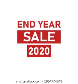 End Year Sale banners, ribbons decorated, 2020 Happy New Year, Merry Christmas, end year holidays. Mega sale, save money, cost reduction, Off price. White background EPS Vector