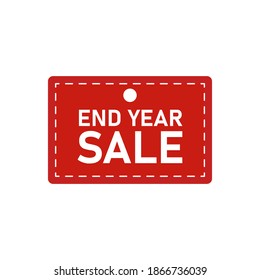 End Year Sale banners, ribbons decorated, 2020 Happy New Year, Merry Christmas, end year holidays. Mega sale, save money, cost reduction, Off price. White background EPS Vector
