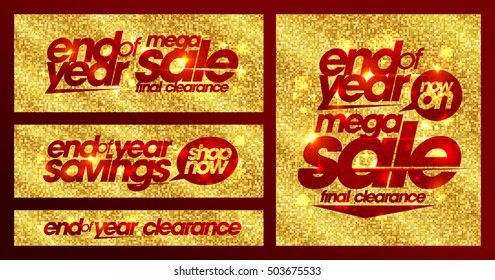 End of year sale chic golden banners set, final clearance, mega savings