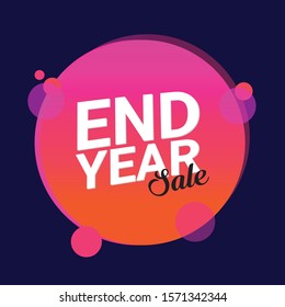 End Year Sale Circle Purple Gradient