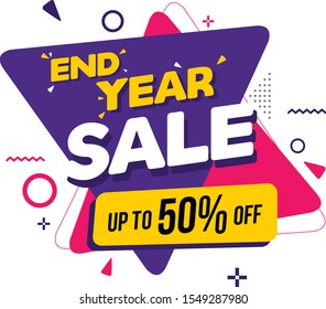 End year sale discount modern banner illustration vector art