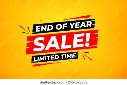 Oferta de venta de fin de año Plantilla de Anuncio. Fondo de liquidación de existencias. Diseño de Plantilla de Anuncio de fin de año para Web o redes sociales, Oferta especial de venta. Diseño de Vector abstracto.