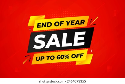 End of Year sale offer banner template. stock clearance background. end of year banner template design for web or social media, Sale special offer. abstract vector design.