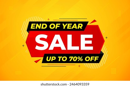 End of Year sale offer banner template. stock clearance background. end of year banner template design for web or social media, Sale special offer. abstract vector design.