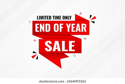 End of Year sale offer banner template. stock clearance background. end of year banner template design for web or social media, Sale special offer. abstract vector design.