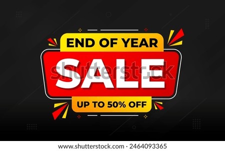 End of Year sale offer banner template. stock clearance background. end of year banner template design for web or social media, Sale special offer. abstract vector design.