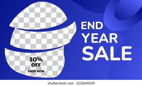 END YEAR SALE OFFERS AND PROMOTION TEMPLATE BANNER DESIGN.COLORFUL GRADIENT COLOR BACKGROUND VECTOR. GOOD FOR SOCIAL MEDIA POST, COVER , POSTER 