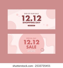 end year sale pink horizon banner sale vector template