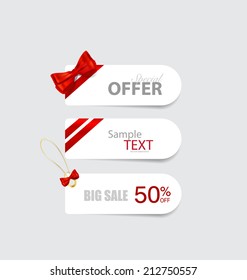 End of year sale savings labels set, price tag, sale coupon, voucher. Modern Style template Design vector illustration.
