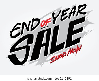 end of year sale shop promotion tag design for marketing