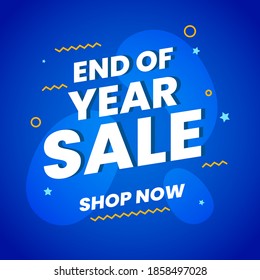 End of year sale shopping web banner vector