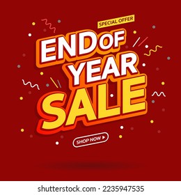 End of Year Sale. Special offer Mega sale. Banner background vector illustration