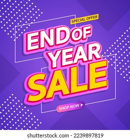 End of Year Sale. Special offer Mega sale. Banner background vector illustration